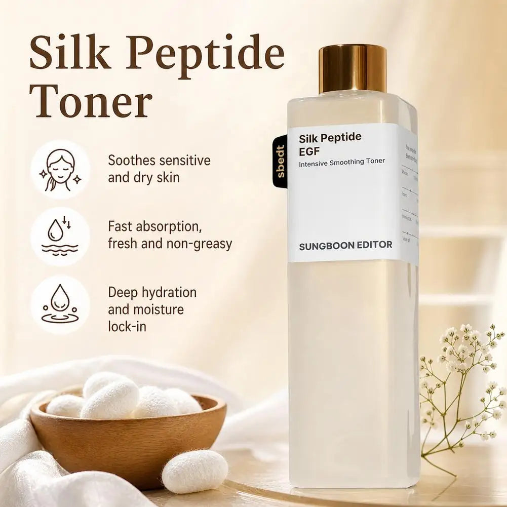 Silk Peptide EGF Smoothing Revitalizing Hydrating Soothing Moisturizing Facial Toner Improves Rough Skin Unisex