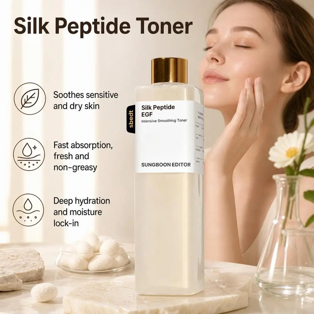 Silk Peptide EGF Smoothing Revitalizing Hydrating Soothing Moisturizing Facial Toner Improves Rough Skin Unisex