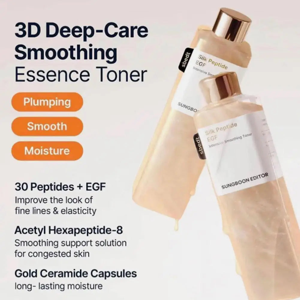 Silk Peptide EGF Smoothing Revitalizing Hydrating Soothing Moisturizing Facial Toner Improves Rough Skin Unisex